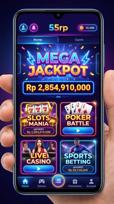 Cuplikan layar menu unduhan 55rp untuk perangkat Android
